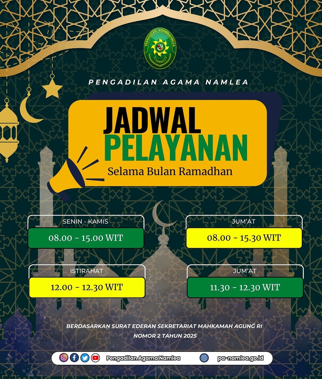 Jam Pelayanan Ramadhan 2025